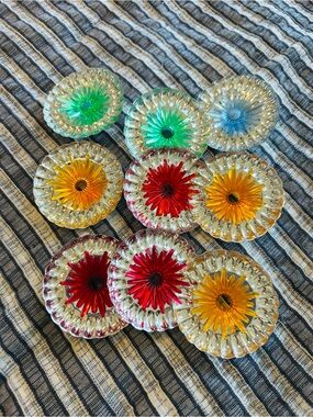 Vintage Christmas light reflectors 9pc
